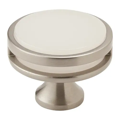 1-3/8" (35 mm) Diameter Frosted Acrylic Oberon Cabinet Knob Satin Nickel Finish 1-3/8" (35 mm) Diameter Frosted Acrylic Oberon Cabinet Knob Satin Nickel Finish