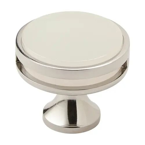 1-3/8" (35 mm) Diameter Frosted Acrylic Oberon Cabinet Knob Bright Nickel Finish 1-3/8" (35 mm) Diameter Frosted Acrylic Oberon Cabinet Knob Bright Nickel Finish