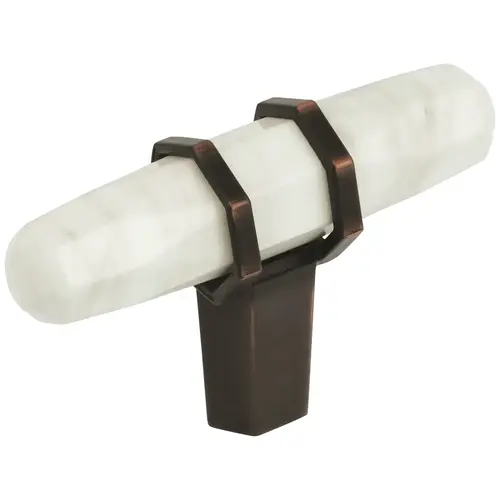 Carrione 2-1/2" Length Cabinet Knob Marble White and Oil Rubbed Bronze Finish Carrione 2-1/2" Length Cabinet Knob Marble White and Oil Rubbed Bronze Finish