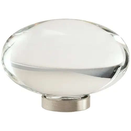 1-3/4" (44 mm) Round Glacio Crystal Cabinet Knob Satin Nickel Finish 1-3/4" (44 mm) Round Glacio Crystal Cabinet Knob Satin Nickel Finish