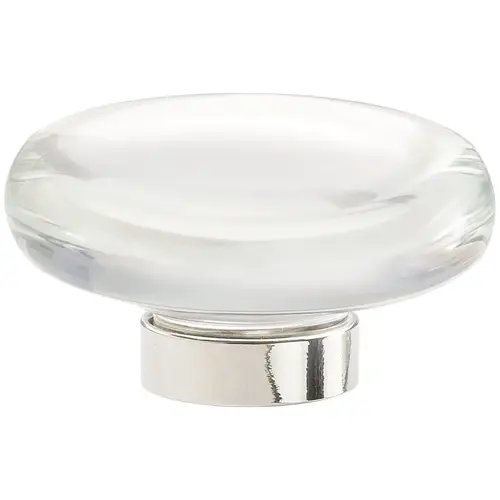 Cabinet Knob Glacio Round 1-3/4" D 1" Clear/Polished Nickel Clear/Polished Nickel Cabinet Knob Glacio Round 1-3/4" D 1" Clear/Polished Nickel Clear/Polished Nickel