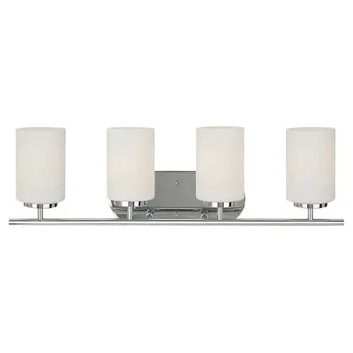Oslo 4light Chrome Vanity Light With Cased Opal Etched Shade Oslo 4light Chrome Vanity Light With Cased Opal Etched Shade