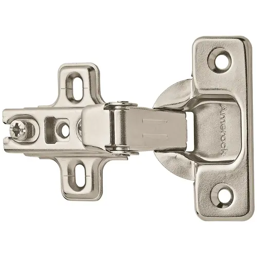 Full Inset Frameless Concealed Cabinet Hinge Nickel Finish - Pair
