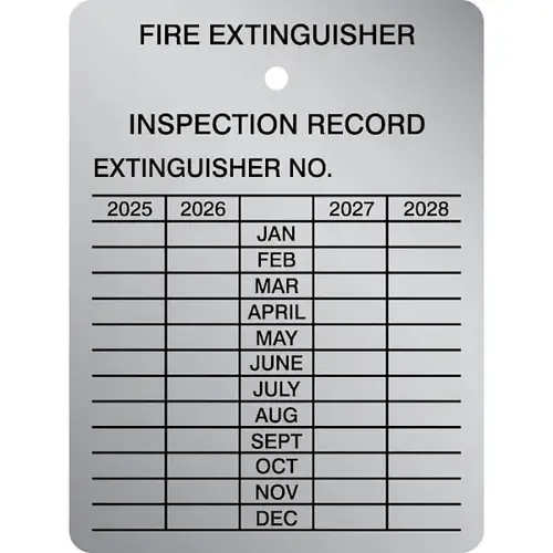 Fire Extinguisher 4 Year Inspection Tag 3 X 2.25" - pack of 5 Fire Extinguisher 4 Year Inspection Tag 3 X 2.25" - pack of 5