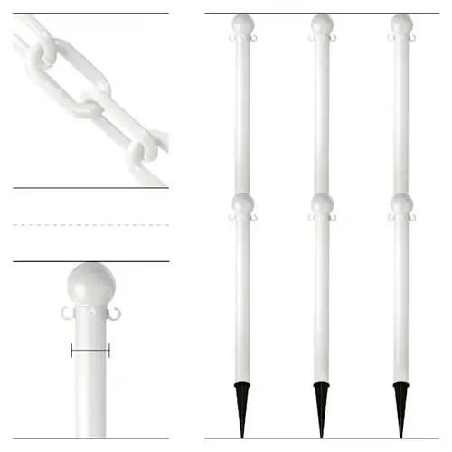 White Ground Poles Chain Kit - pack of 6 White Ground Poles Chain Kit - pack of 6