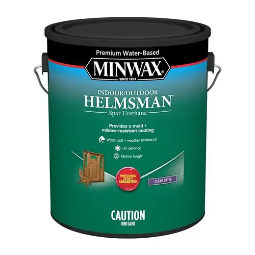Minwax Helmsman Spar Urethane Varnish, Satin, Clear, 3.78 L Minwax Helmsman Spar Urethane Varnish, Satin, Clear, 3.78 L