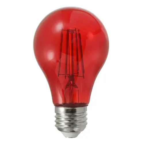 Ultra LED Bulb, General Purpose, Soft Glass Material, 4.5 Watts, 120V, Medium E26 Base Type, A19 Lamp Type, Red Finish Ultra LED Bulb, General Purpose, Soft Glass Material, 4.5 Watts, 120V, Medium E26 Base Type, A19 Lamp Type, Red Finish