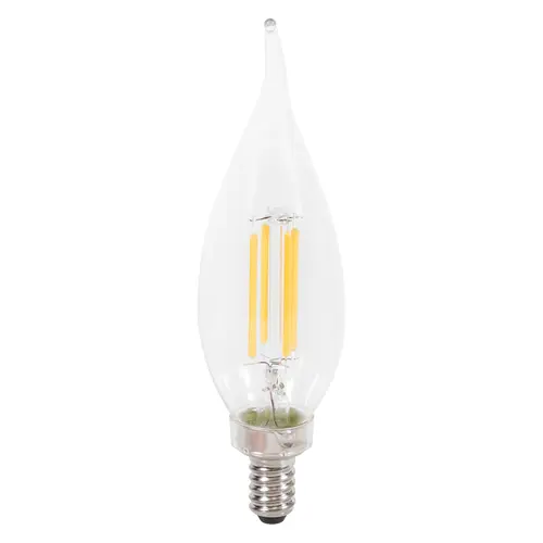 The LED Light Bulb, Bent Tip, Soft Glass Material, 5.5 Watts, 5000K Color Temperature, 500 Lumens, Clear Finish, Pack of 2 The LED Light Bulb, Bent Tip, Soft Glass Material, 5.5 Watts, 5000K Color Temperature, 500 Lumens, Clear Finish, Pack of 2