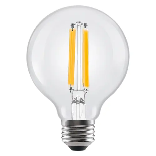 LED Light Bulb, Soft Glass Material, G25 Lamp Type, 4.5 Watts, 2700K Color Temperature, 350 Lumens, Clear Finish, Pack of 2 LED Light Bulb, Soft Glass Material, G25 Lamp Type, 4.5 Watts, 2700K Color Temperature, 350 Lumens, Clear Finish, Pack of 2