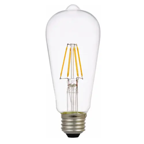 LED Antique Filament Light Bulb, Soft Glass Material, ST19 Lamp Type, 5 Watts, 425 Lumens, 2700K Color Temperature, Clear Finish LED Antique Filament Light Bulb, Soft Glass Material, ST19 Lamp Type, 5 Watts, 425 Lumens, 2700K Color Temperature, Clear Finish