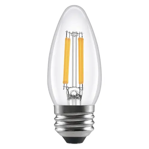 LED Light Bulb, Soft Glass Material, 5.5 Watts Power, 2700k Color Temperature, 500 Lumens Output, Clear Finish, Pack of 2 LED Light Bulb, Soft Glass Material, 5.5 Watts Power, 2700k Color Temperature, 500 Lumens Output, Clear Finish, Pack of 2