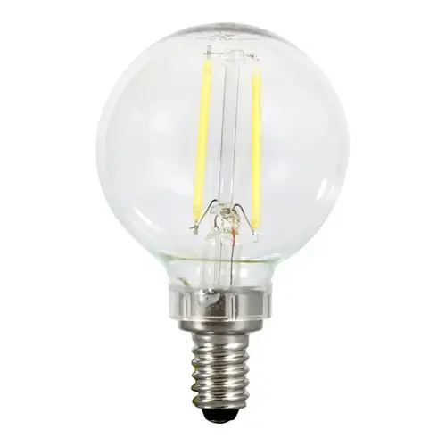 LED Light Bulb, Pack of 2, Soft Glass Material, 4 Watts, 3-1/8" Height, 2" Diameter, 5000k Color Temperature, Clear Finish, Pack of 2 LED Light Bulb, Pack of 2, Soft Glass Material, 4 Watts, 3-1/8" Height, 2" Diameter, 5000k Color Temperature, Clear Finish, Pack of 2