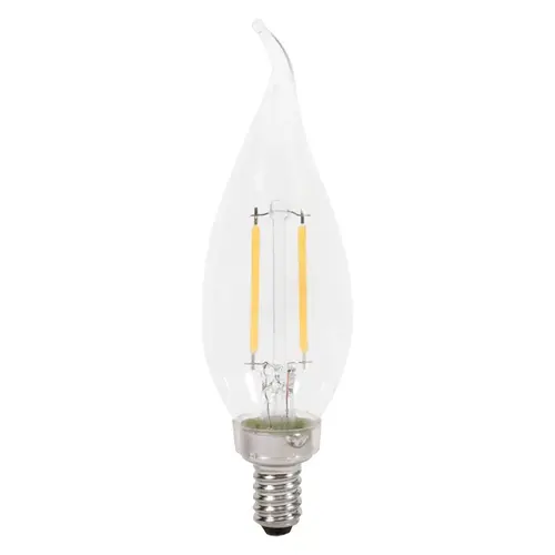 LED Light Bulb, Soft Glass Material, 3 Watts Power, 5000k Color Temperature, B10 Lamp Type, Clear Finish, Pack of 2 LED Light Bulb, Soft Glass Material, 3 Watts Power, 5000k Color Temperature, B10 Lamp Type, Clear Finish, Pack of 2