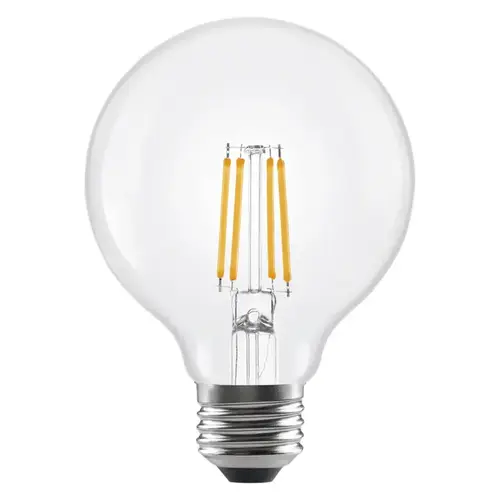 LED Bulb, Soft Glass Material, 6 Watts Power, 500 Lumens Light Output, 2700K Color Temperature, Clear Finish, Pack of 2 LED Bulb, Soft Glass Material, 6 Watts Power, 500 Lumens Light Output, 2700K Color Temperature, Clear Finish, Pack of 2