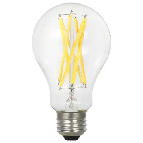 LED Filament Light Bulb, Soft Glass Material, 1600 Lumens, 15 Watt, 5000K Color Temperature, Clear Finish, Pack of 2 LED Filament Light Bulb, Soft Glass Material, 1600 Lumens, 15 Watt, 5000K Color Temperature, Clear Finish, Pack of 2