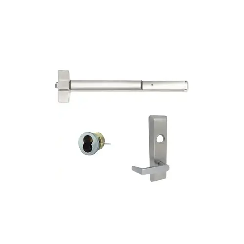 KIT - Rim Exit Device, N955 Newport Classroom/Storeroom Lever Trim (Includes CL6 LFIC Rim Housing, Less Core), Key Locks/Unlocks or Operates Trim, Function Field Changeable, LHR Left Hand Reverse/Reversible Handing, M54 SNB, Sex Nuts and Bolts, 48", Hex Dogging, Grade 1, ED5000 Series, 630/US32D Satin Stainless Steel KIT - Rim Exit Device, N955 Newport Classroom/Storeroom Lever Trim (Includes CL6 LFIC Rim Housing, Less Core), Key Locks/Unlocks or Operates Trim, Function Field Changeable, LHR Left Hand Reverse/Reversible Handing, M54 SNB, Sex Nuts and Bolts, 48", Hex Dogging, Grade 1, ED5000 Series, 630/US32D Satin Stainless Steel