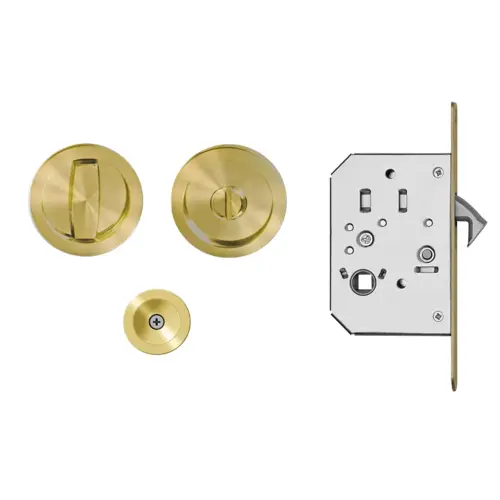 Pocket door set satin brass Pocket door set satin brass
