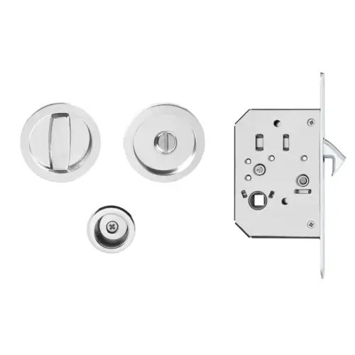 Pocket door set polished stainless steel Pocket door set polished stainless steel