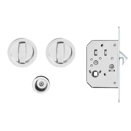 Pocket door set polished stainless steel Pocket door set polished stainless steel