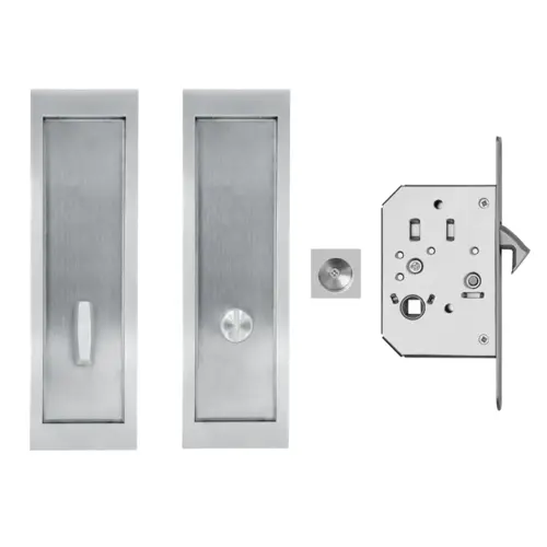 Pocket door set satin stainless steel Pocket door set satin stainless steel