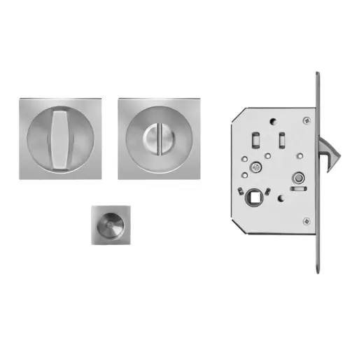 Pocket door set satin stainless steel Pocket door set satin stainless steel