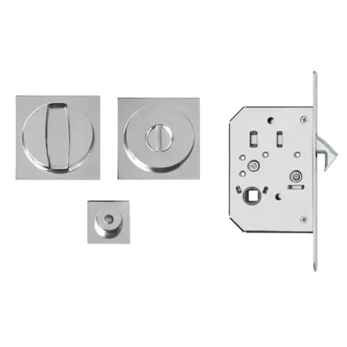 Pocket door set polished stainless steel Pocket door set polished stainless steel