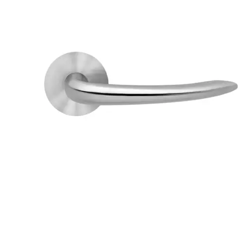 Lever set on rose Jersey satin stainless steel Lever set on rose Jersey satin stainless steel