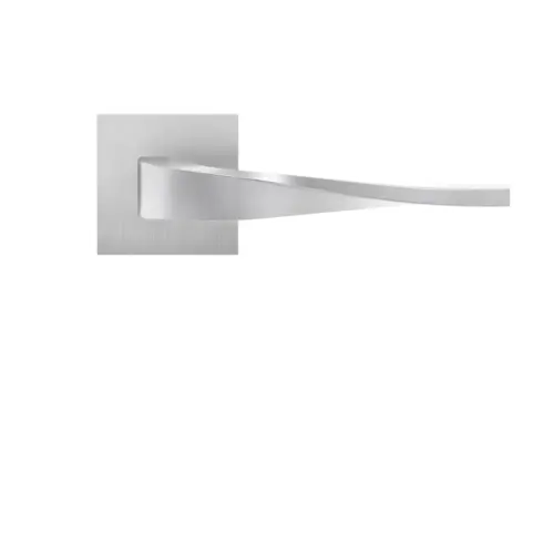 Lever set on rose Nevada satin stainless steel Lever set on rose Nevada satin stainless steel