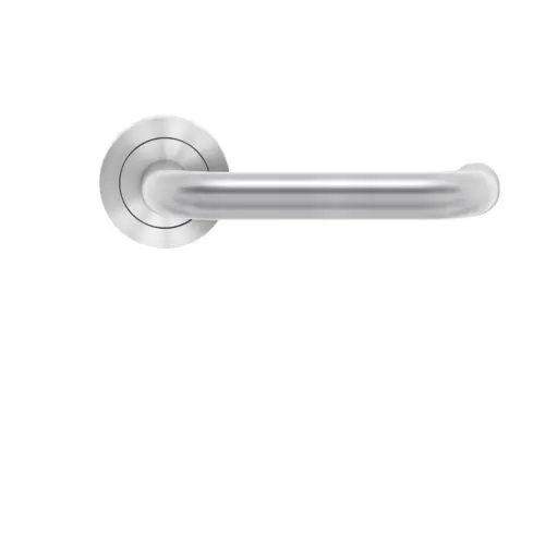 Lever set on rose Crete satin stainless steel Lever set on rose Crete satin stainless steel