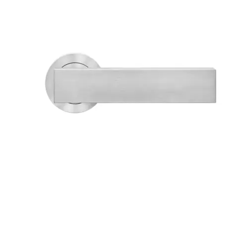 Lever set on rose Milano satin stainless steel Lever set on rose Milano satin stainless steel