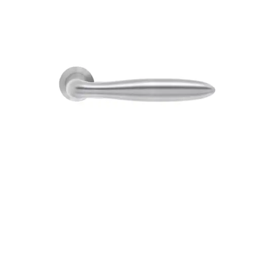 Lever set on rose Corfu satin stainless steel Lever set on rose Corfu satin stainless steel