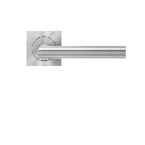 Lever set on rose Rhodos satin stainless steel Lever set on rose Rhodos satin stainless steel