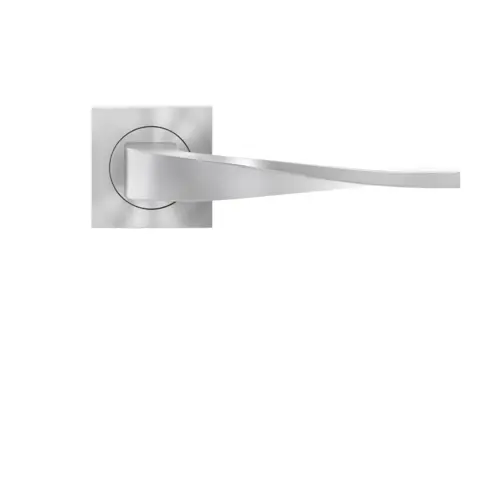 Lever set on rose Nevada satin stainless steel Lever set on rose Nevada satin stainless steel