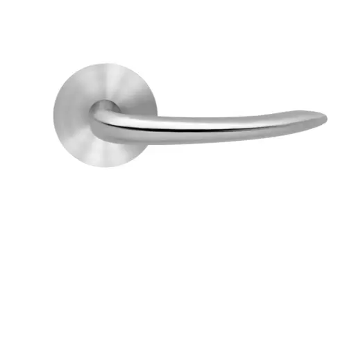 Lever set on rose Jersey satin stainless steel Lever set on rose Jersey satin stainless steel
