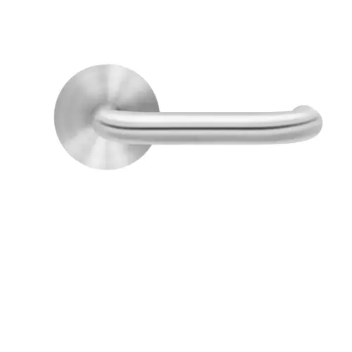 Lever set on rose Crete satin stainless steel Lever set on rose Crete satin stainless steel