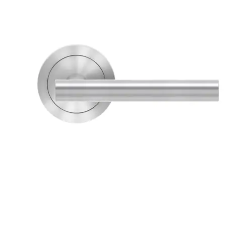Lever set on rose Manhattan satin stainless steel Lever set on rose Manhattan satin stainless steel