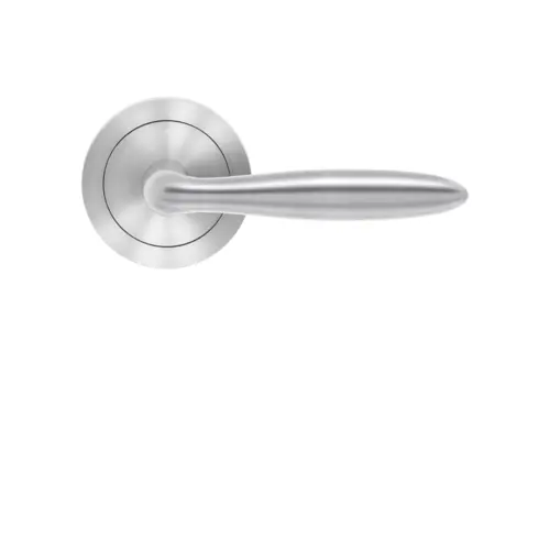 Lever set on rose Corfu satin stainless steel Lever set on rose Corfu satin stainless steel