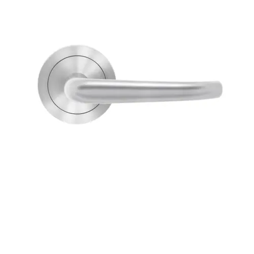 Lever set on rose Elba satin stainless steel Lever set on rose Elba satin stainless steel