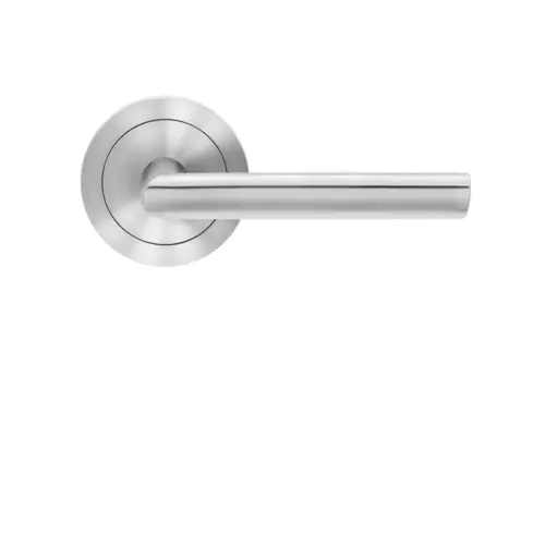 Lever set on rose Cyprus satin stainless steel Lever set on rose Cyprus satin stainless steel