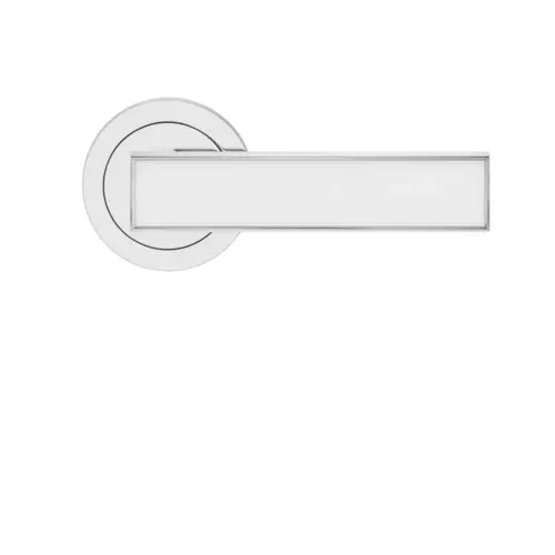Lever set on rose Torino polished stainless steel Lever set on rose Torino polished stainless steel
