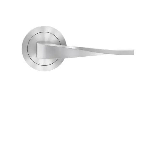 Lever set on rose Nevada satin stainless steel Lever set on rose Nevada satin stainless steel