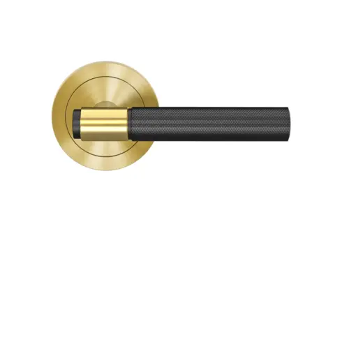 Lever set on rose Studio Series 90B2 satin brass Lever set on rose Studio Series 90B2 satin brass