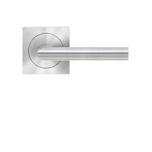 Lever set on rose Verona satin stainless steel Lever set on rose Verona satin stainless steel
