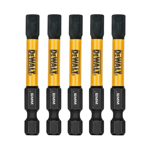 DEWALT Insert Bit, 6 mm Drive, Hex Drive, 1/4 in Shank, Hex Shank, 2-1/4 in L, Steel DEWALT Insert Bit, 6 mm Drive, Hex Drive, 1/4 in Shank, Hex Shank, 2-1/4 in L, Steel