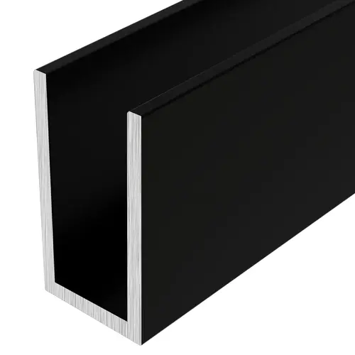 Matte Black Wet Glaze 2" Deep U-Channel 120" Stock Length - pack of 10 Matte Black Wet Glaze 2" Deep U-Channel 120" Stock Length - pack of 10