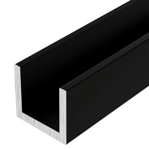 Matte Black Wet Glaze 1" Deep U-Channel 120" Stock Length - pack of 5 Matte Black Wet Glaze 1" Deep U-Channel 120" Stock Length - pack of 5