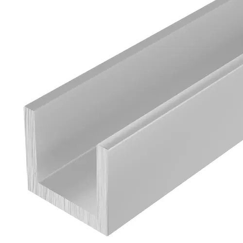Satin Anodized Wet Glaze 1" Deep U-Channel 120" Stock Length - pack of 5 Satin Anodized Wet Glaze 1" Deep U-Channel 120" Stock Length - pack of 5