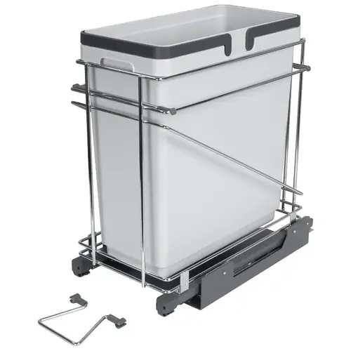 Waste Bin Pull-Out, Single Bin, EZPAM Chrome/gray Waste Bin Pull-Out, Single Bin, EZPAM Chrome/gray