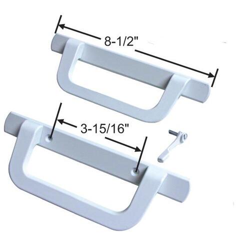 Patio Door Handle Set White Less Mortise and Keeper Patio Door Handle Set White Less Mortise and Keeper