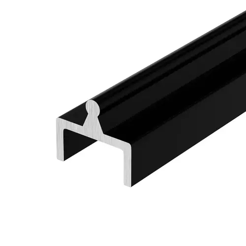 Flat Black Aluminum Single Bottom Rail 72" Length - pack of 5 Flat Black Aluminum Single Bottom Rail 72" Length - pack of 5